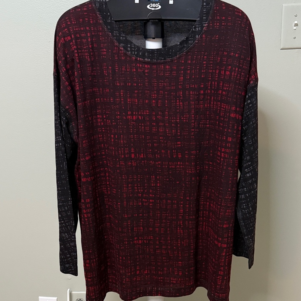 Nally & Millie Red and Black Women's Top